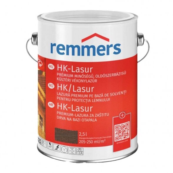 Medienos impregnantas REMMERS HK Lasur, 2,5l palisanderio sp.