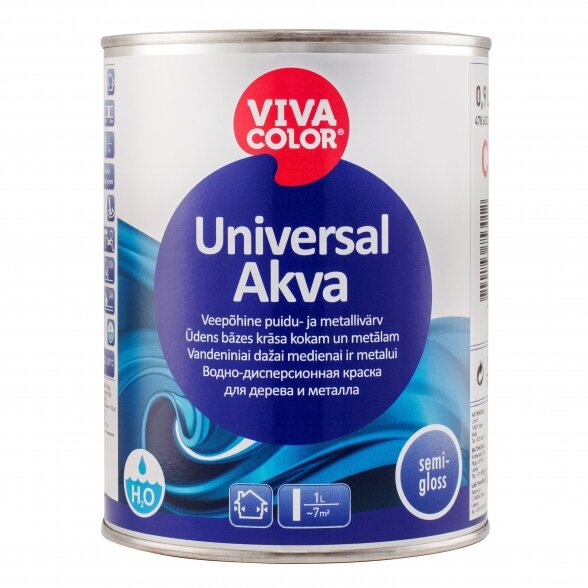 MEDŽIO IR METALO DAŽAI "VIVACOLOR UNIVERSAL AKVA" (A BAZĖ) 0,9L