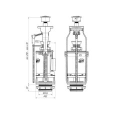 Vandens nuleidimo mechanizmas WC7050MEU 3/6l