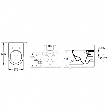 Pakabinamas WC Villeroy & Boch Subway 2.0  Direct Flush WC su SlimSeat dangčiu, White Alpin 1