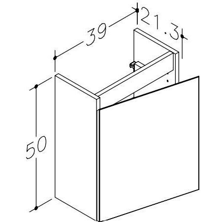 Pakabinama spintelė KAME Mini R, 40 cm balta sp. 2