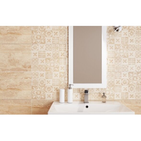 Keraminės sienų plytelės CERSANIT Nanga PS603 Beige Glossy, 29,7x60 cm 1