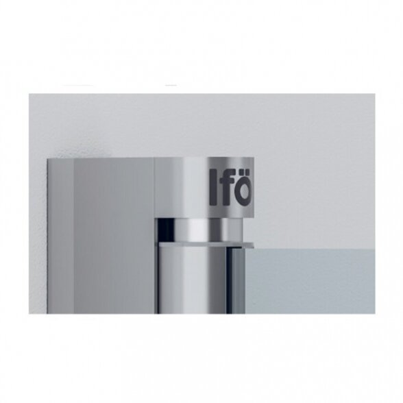 Pusapvalė dušo sienelė Ifö Space SBNK 900 Silver, skaidrus stiklas su rankenos profiliu 1