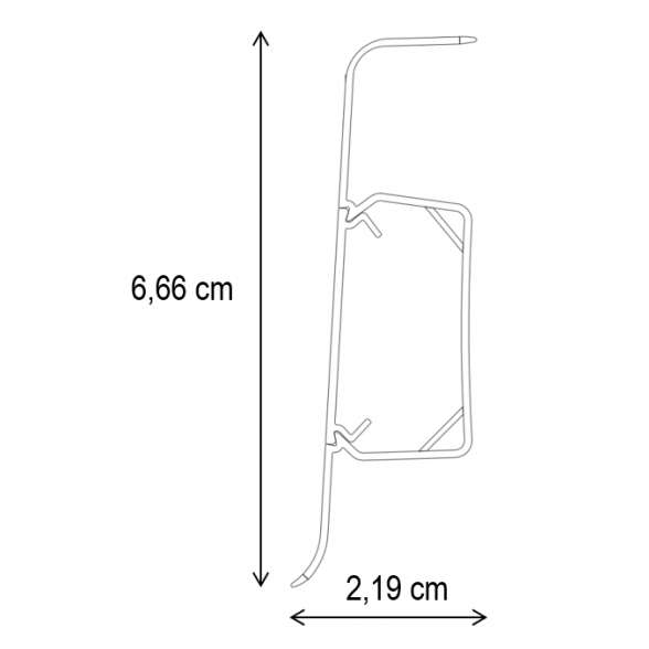 PVC grindjuostė ESQUERO 610, 2500x66,6x21,9mm sendinto ažuolo sp. 3