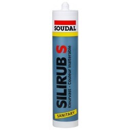 Sanitarinis silikonas SOUDAL Silirub S, 300ml baltas