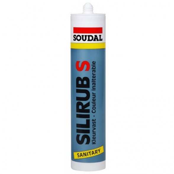 Sanitarinis silikonas SOUDAL Silirub S, 300ml skaidrus