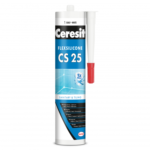 Silikonas CERESIT CS25, 280ml balta sp.