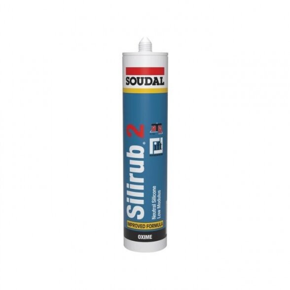 Silikonas SOUDAL Silirub 2, 600ml skaidrus