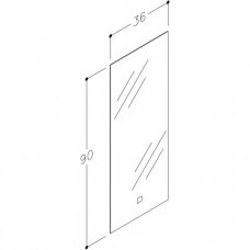 Veidrodis su LED apšvietimu KAME Mini, 36x90 cm
