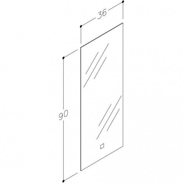 Veidrodis su LED apšvietimu KAME Mini, 36x90 cm 1