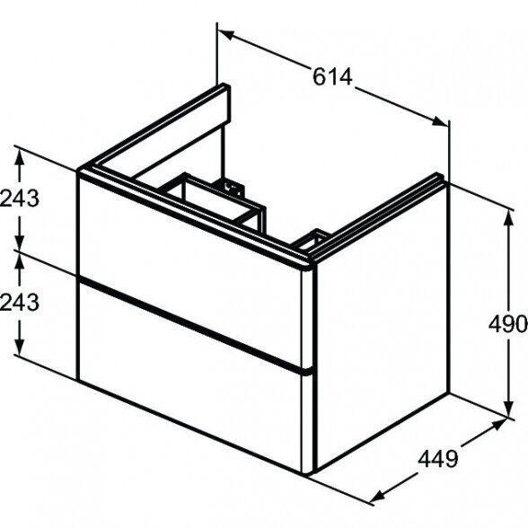 Vonios spintelė IDEAL STANDARD Adapto 61 su praustuvu 3