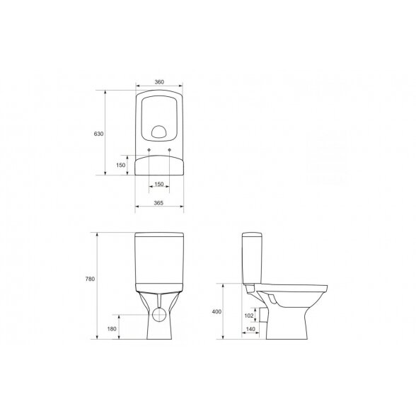 Wc dangtis  CREA letai nusileidžiantis CERSANIT 1