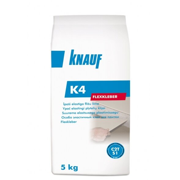 YPAČ ELASTINGI PLYTELIŲ KLIJAI "KNAUF K4" 5KG